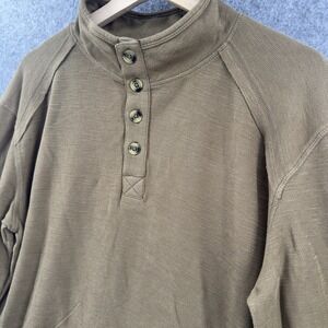 ECOTHS Randall Henley Shirt Mens Medium Military Olive Green Organic Cotton
